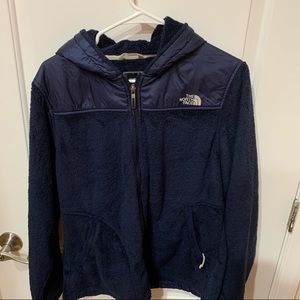 WOMENS LARGE NORTH FACE HOODED FLEECE